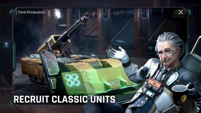 Einstein showing off a tank in C&C Legions.