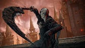 An Elden Ring character wearing a Bloodborne themed outfit.