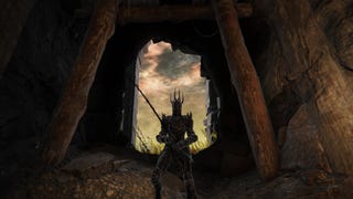 The Tarnished stands at the entrance to the Ruined Forge of Starfall Pastin Elden Ring Shadow of the Erdtree