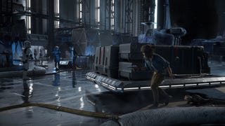 Kay and Nix sneaking up on stormtroopers in Star Wars Outlaws.