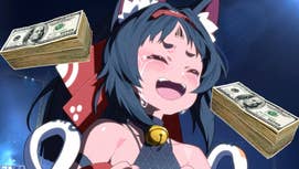 Custom image with Zenless Zone Zero character and stacks of dollar bills